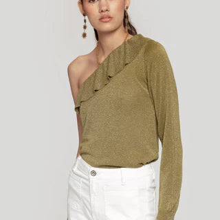 Top asymétrique maille lurex
