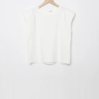 T shirt blanc coton et pading épaule