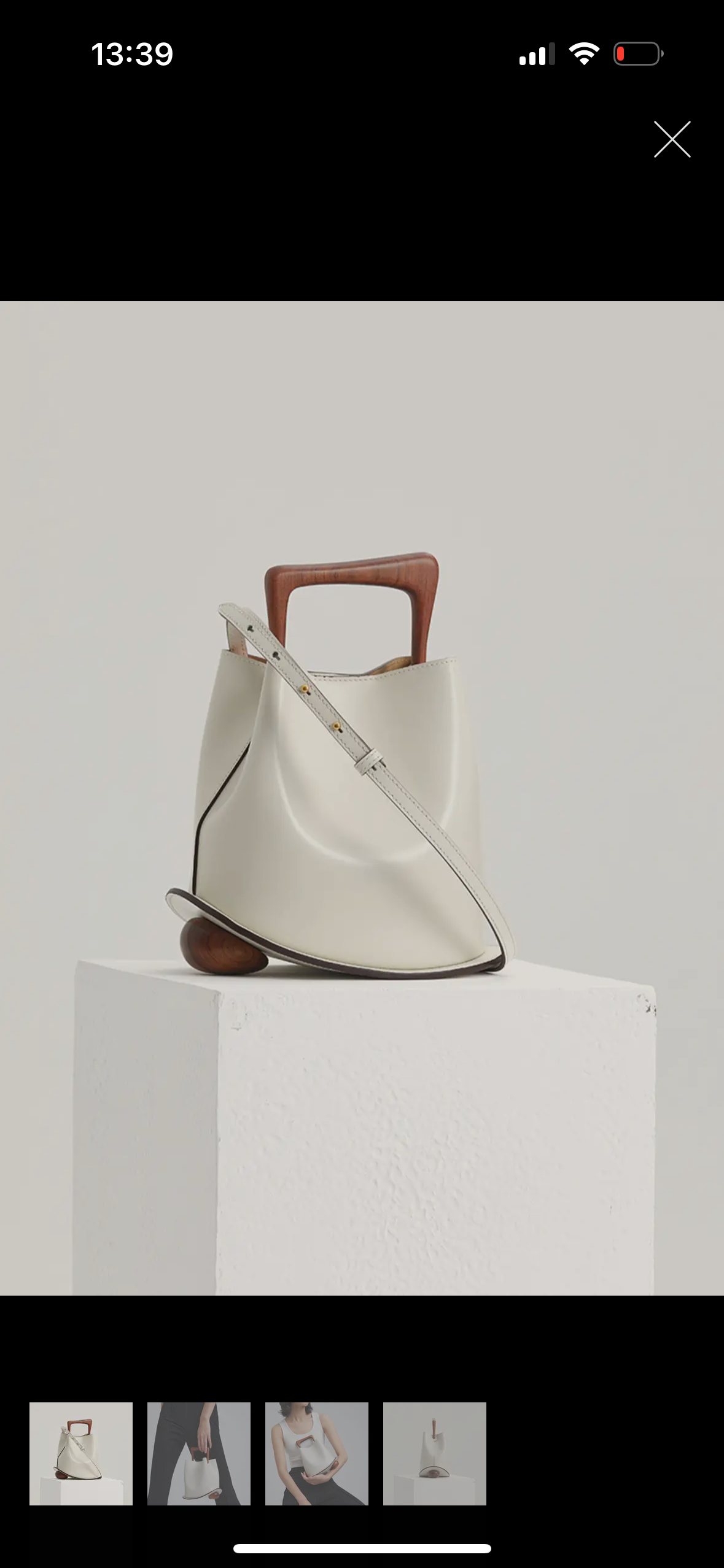 Sac cuir Oz medium anse bois