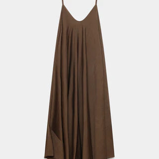 Robe bretelles longue fluide viscose beige blanc kaki rouge et marron