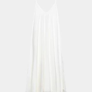 Robe bretelles longue fluide viscose beige blanc kaki rouge et marron