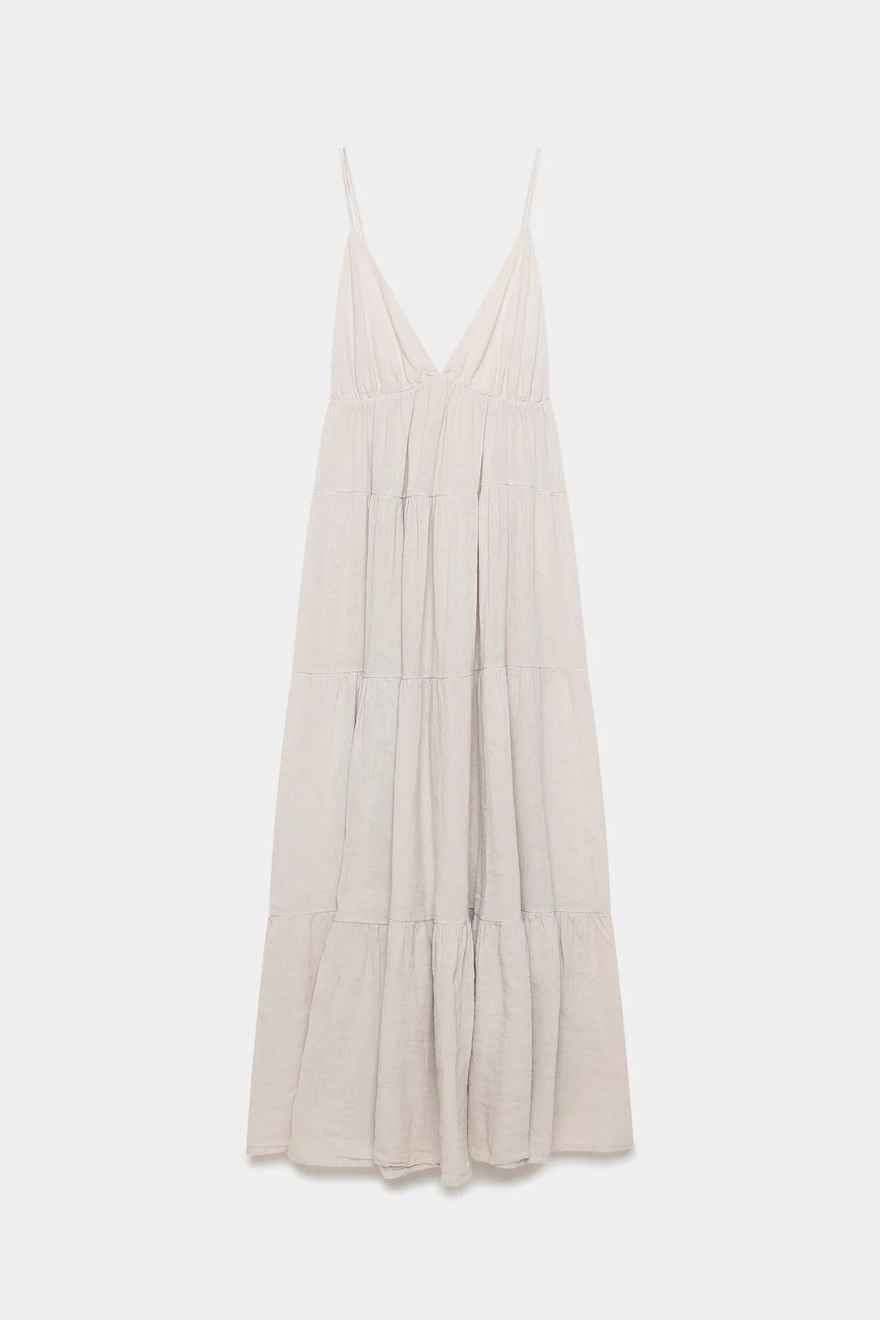 Robe longue coton 3 volants
