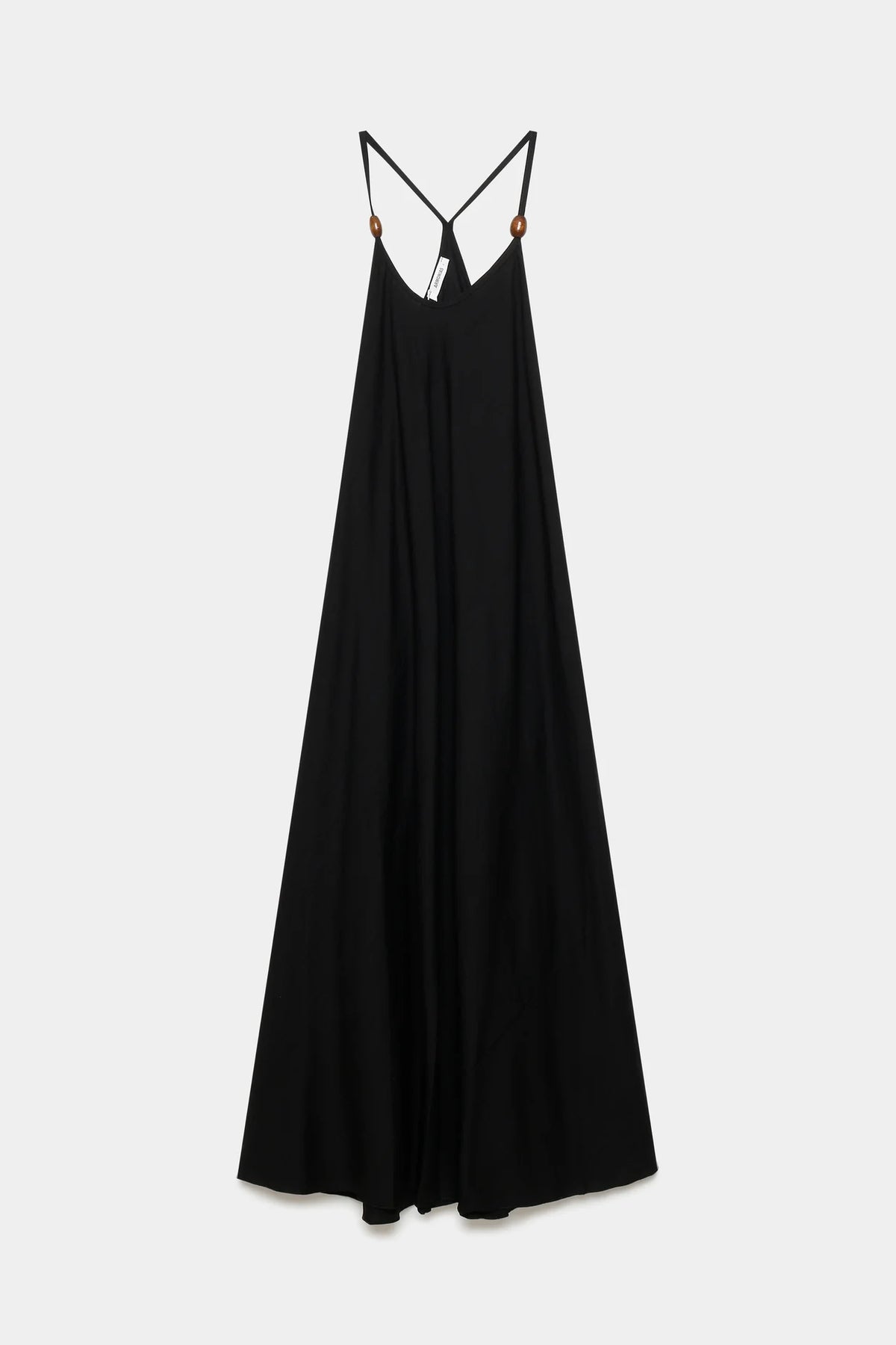 Robe longue bretelles perle bois kaki ou noir