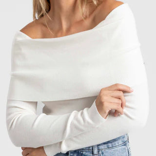 Pull bardot maille fine coloris divers