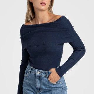 Pull bardot maille fine coloris divers