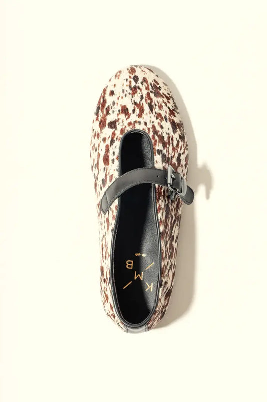 Ballerines cuir Mary Jane imprimé vache KM