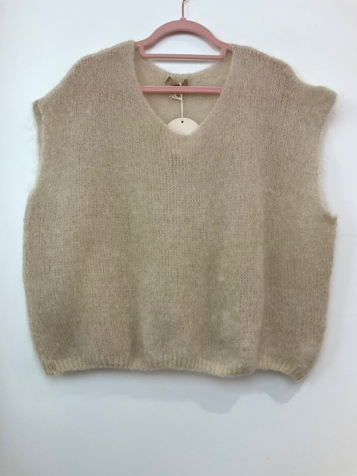 Pull sans manches oversized mohair coloris divers