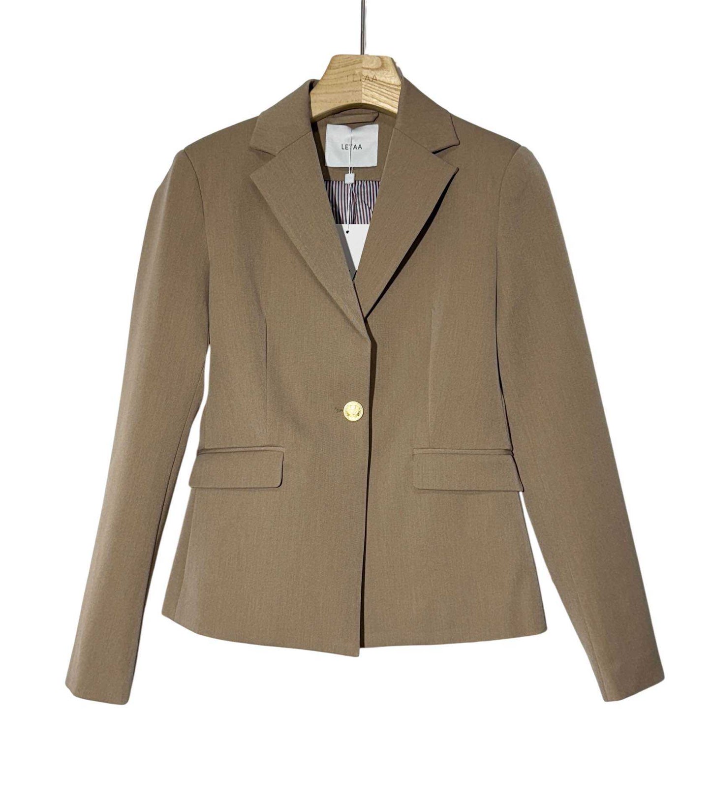 Blazer beige doublure rayée Let