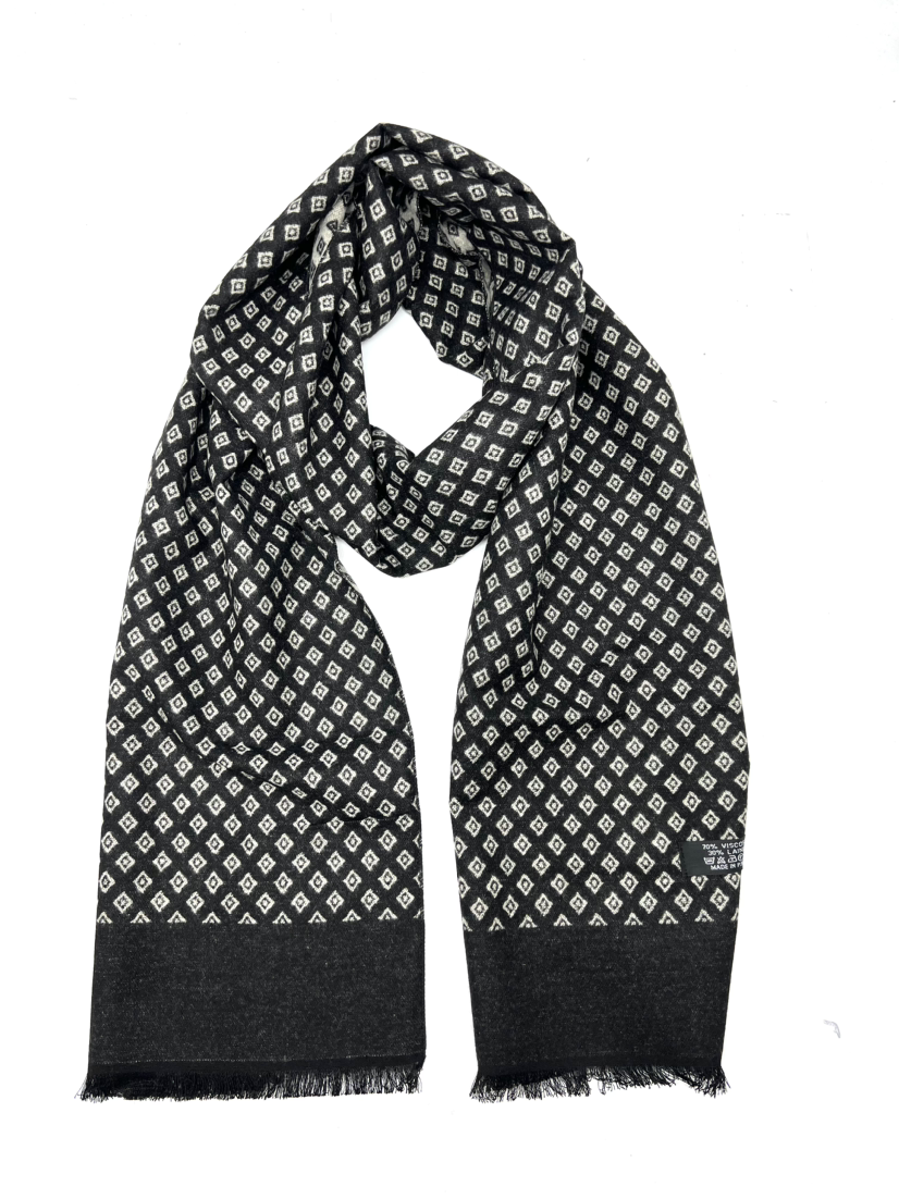Écharpe fine motifs laine et viscose