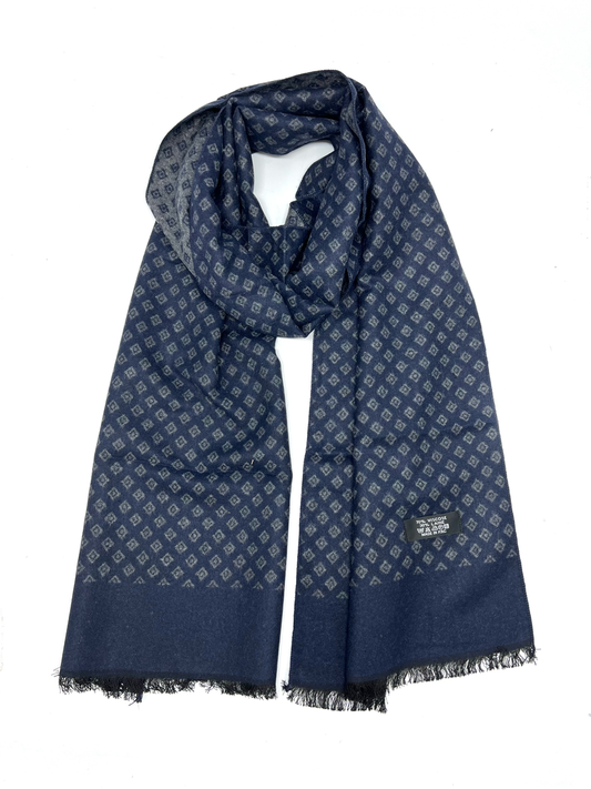 Écharpe fine motifs laine et viscose