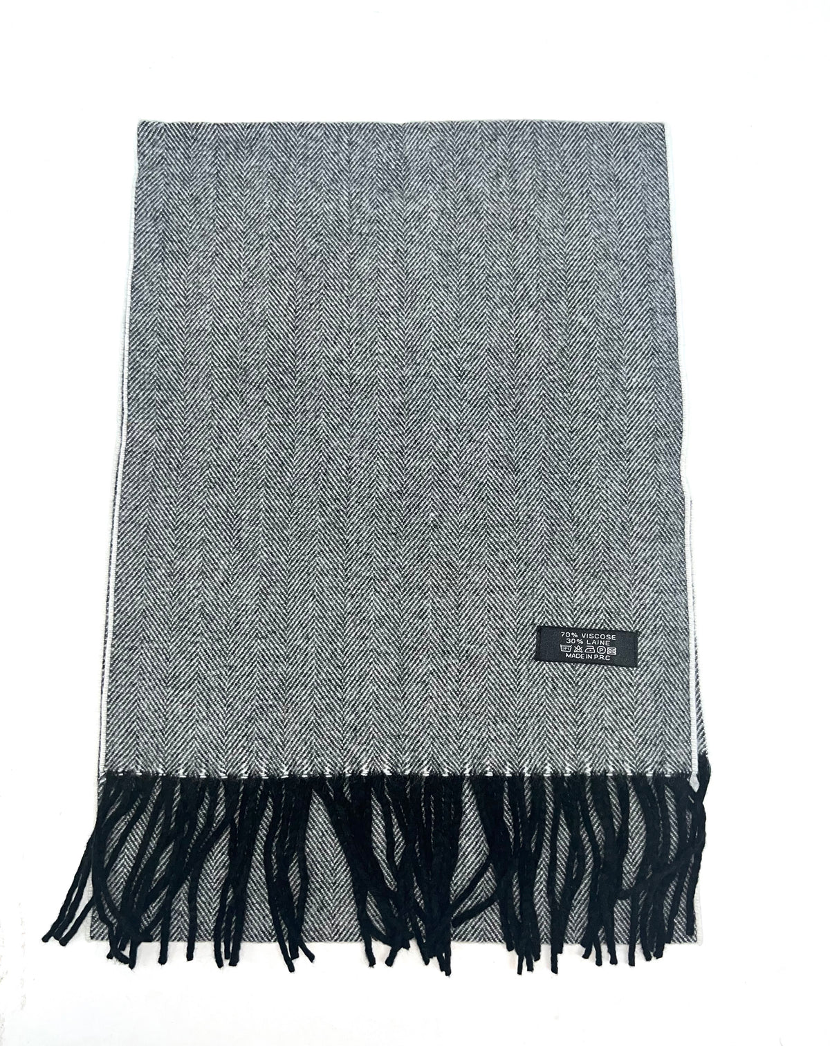 Écharpe laine et viscose motif chevrons coloris divers
