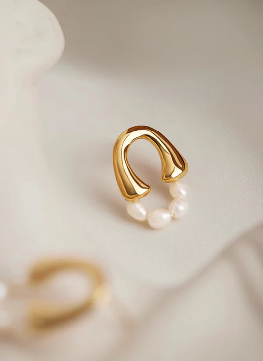 Boucles d’oreilles perles et or