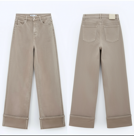 Jean beige wide revers Lauli