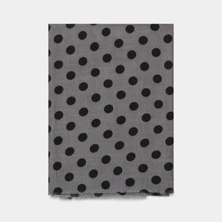 Grande écharpe pois laine grey kaki beige noire