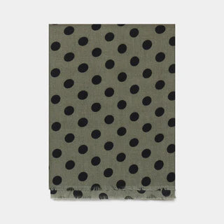 Grande écharpe pois laine grey kaki beige noire