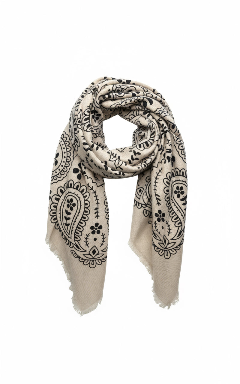 Carre Étole laine motif cachemire coloris divers