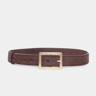 Ceinture daim boucle carrée bordeau noir ou taupe