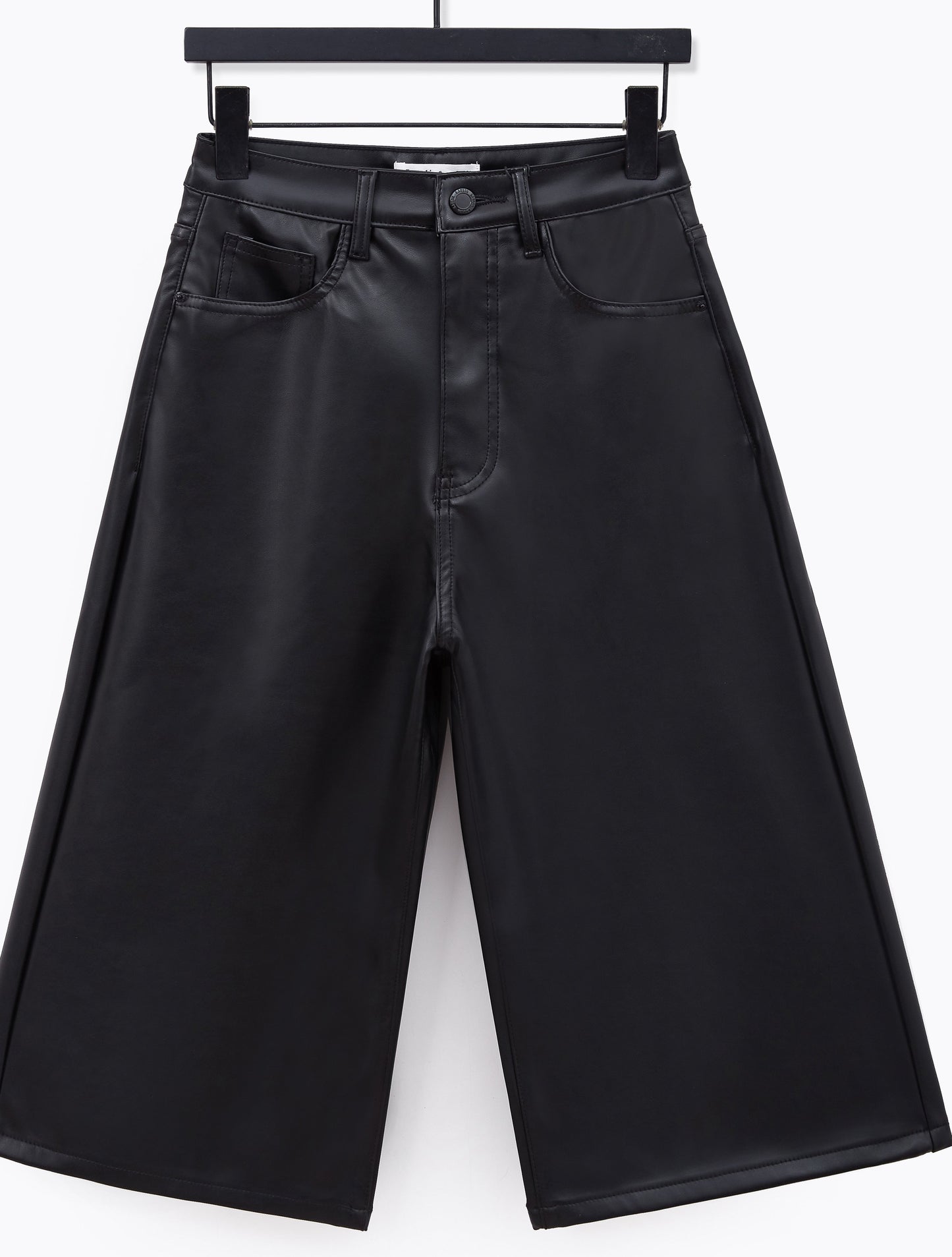 Bermuda effet cuir noir Lauli