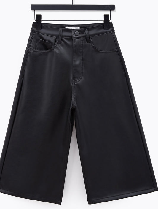 Bermuda effet cuir noir Lauli