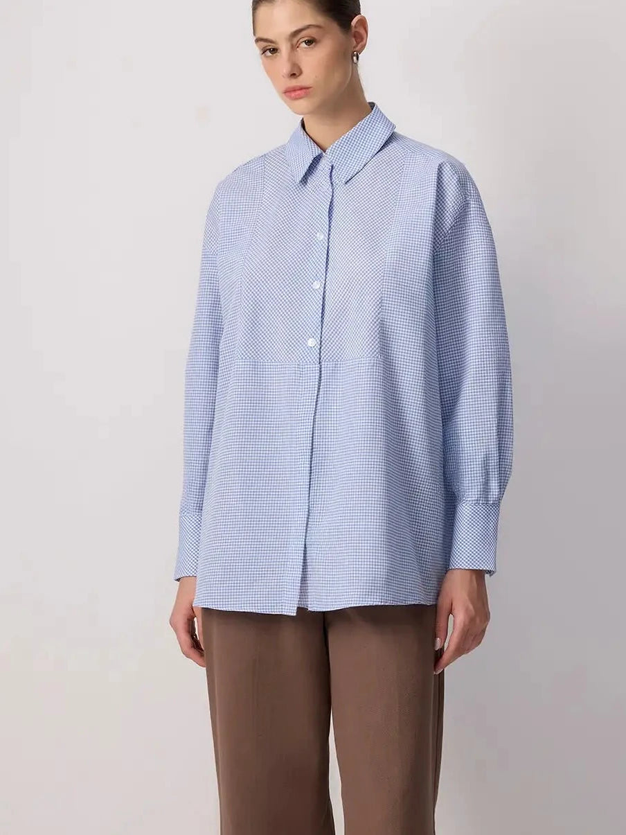 Chemise vichy bleue oversize