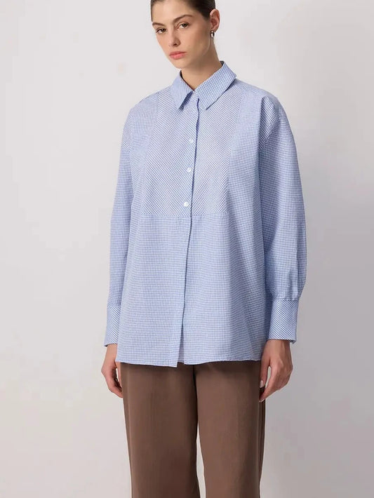Chemise vichy bleue oversize