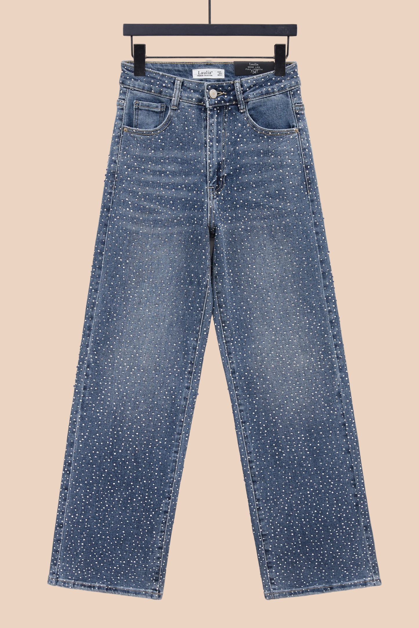 Jean strass bleu ou antracithe Lauli