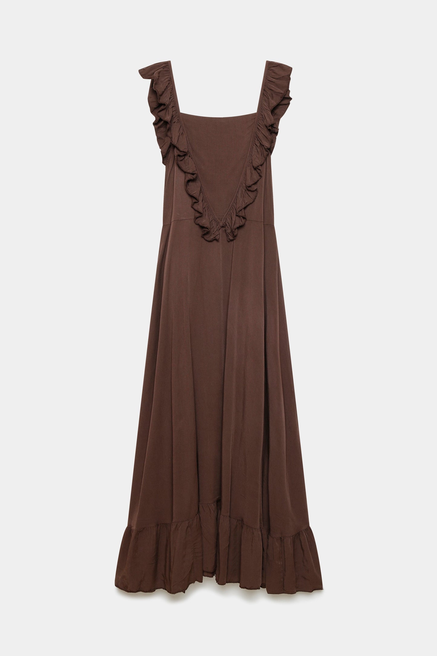Robe longue coton volants lien cou (5)