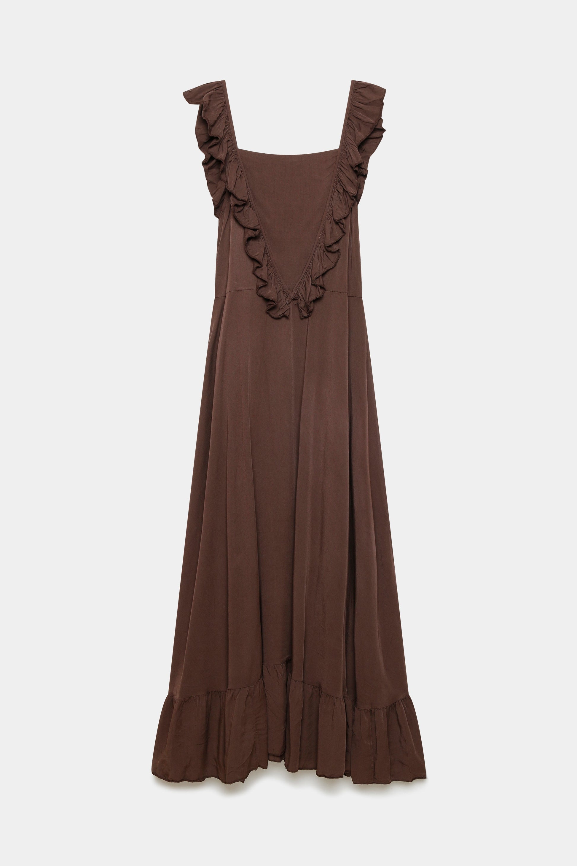 Robe longue coton volants lien cou (5)