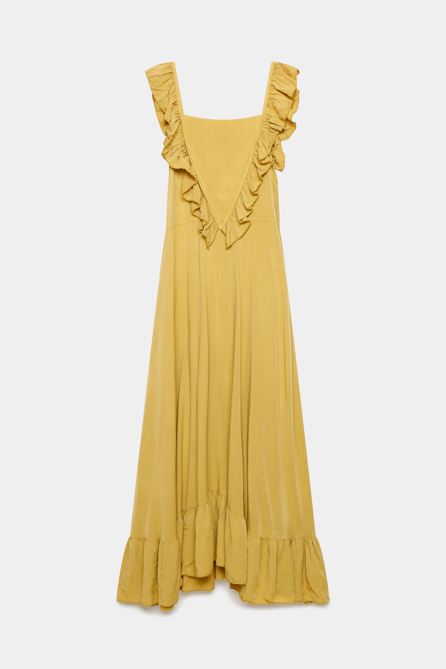 Robe longue coton volants lien cou (8)