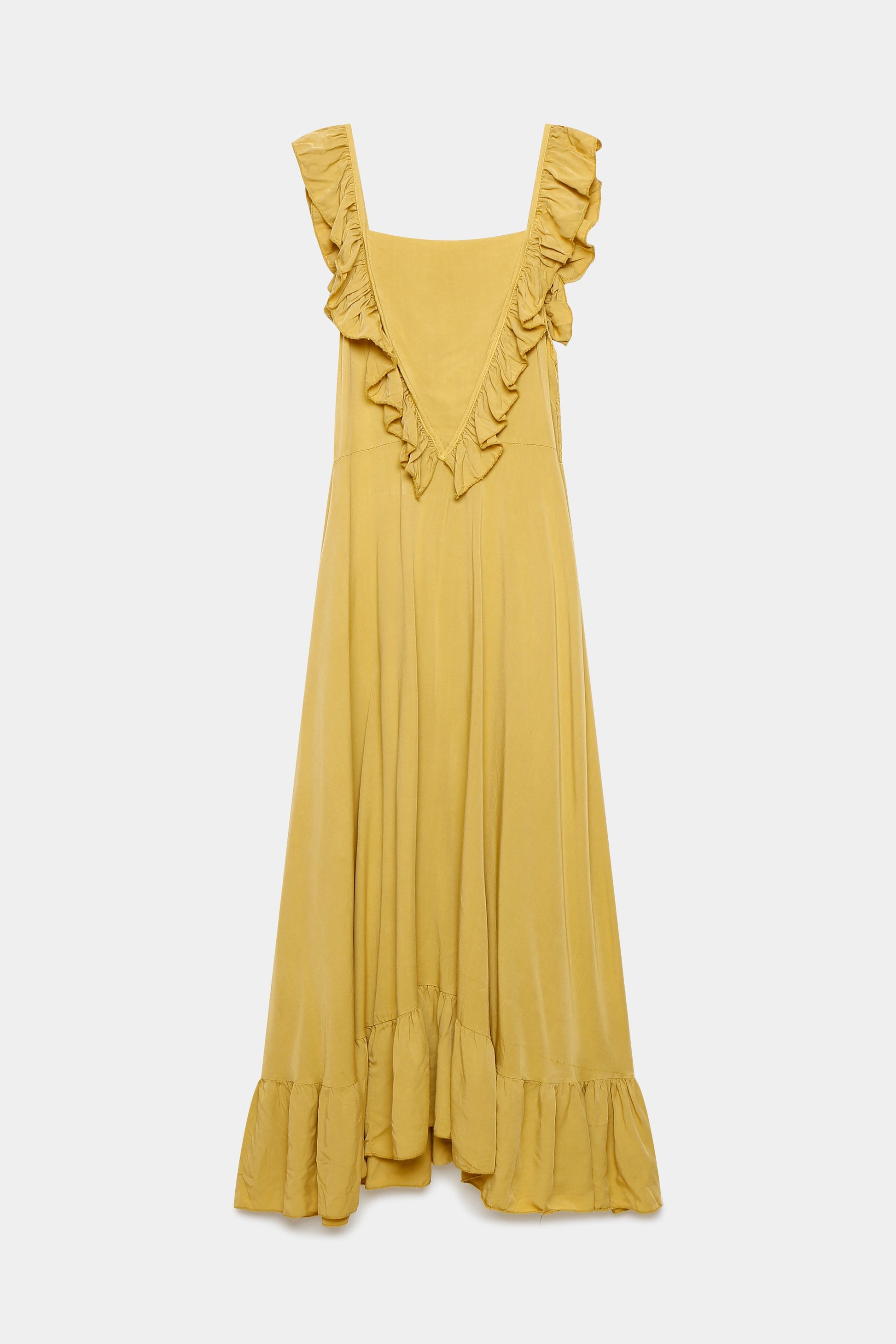 Robe longue coton volants lien cou (8)