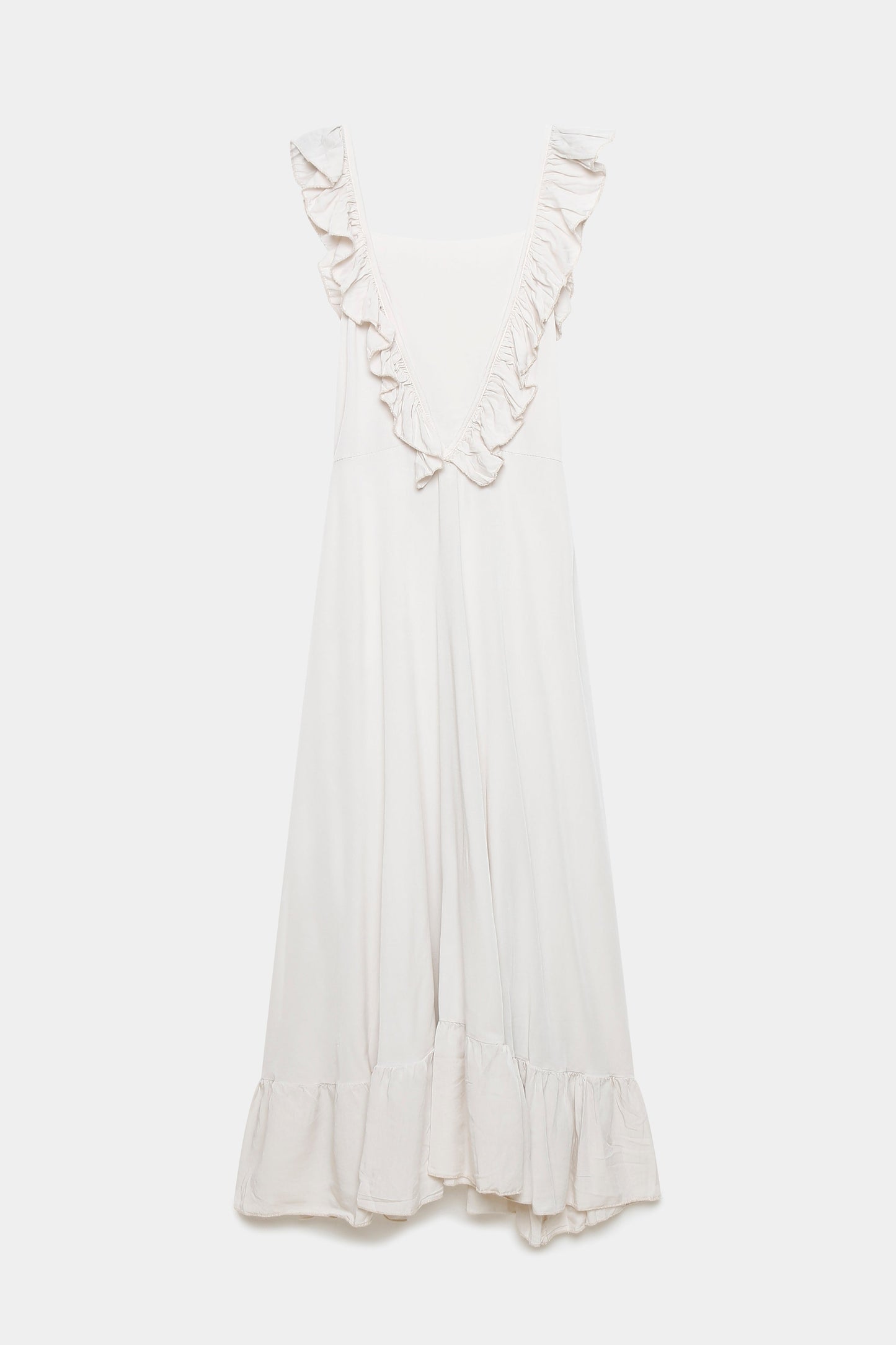 Robe longue coton volants lien cou (7)