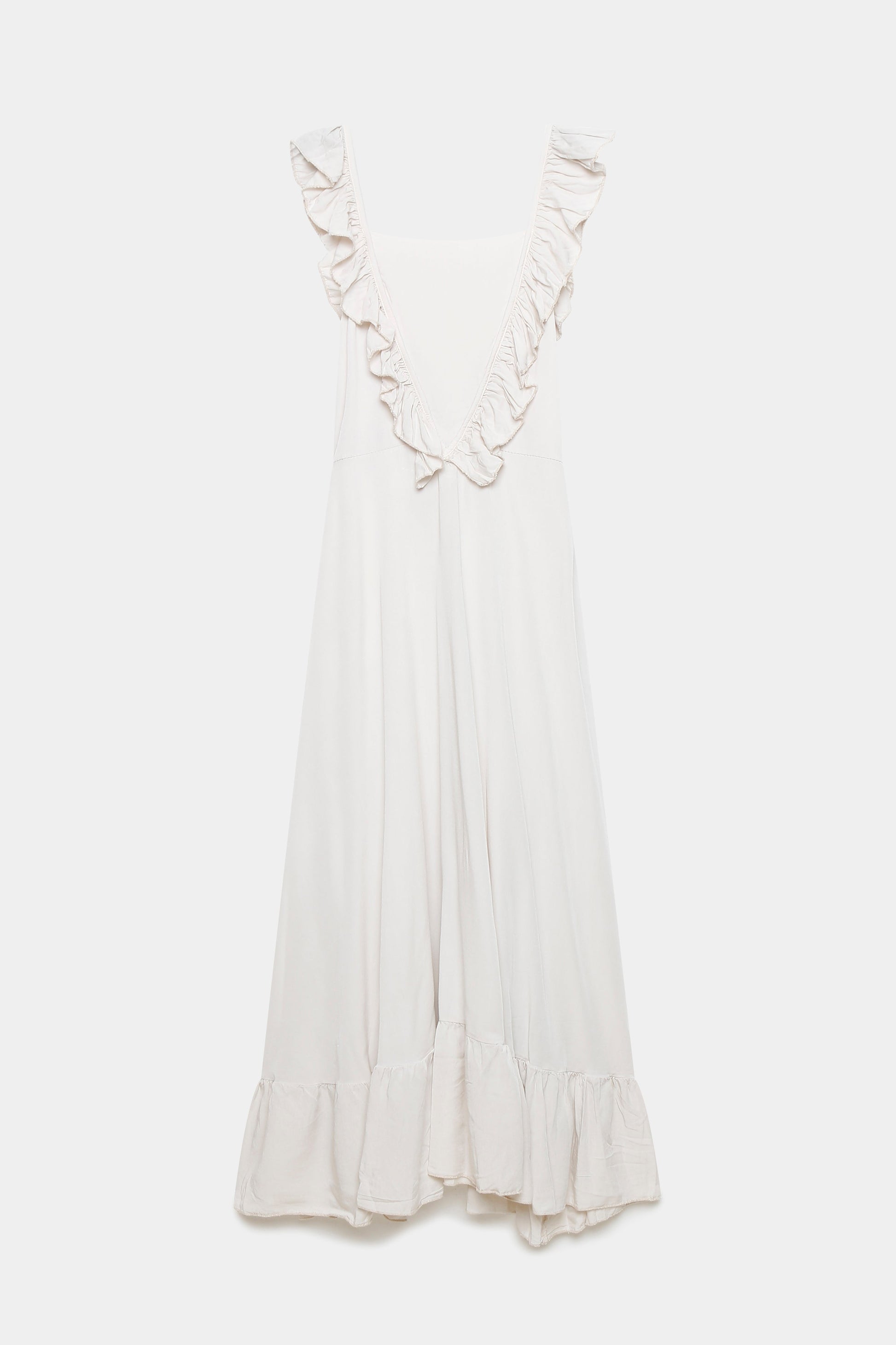 Robe longue coton volants lien cou (7)