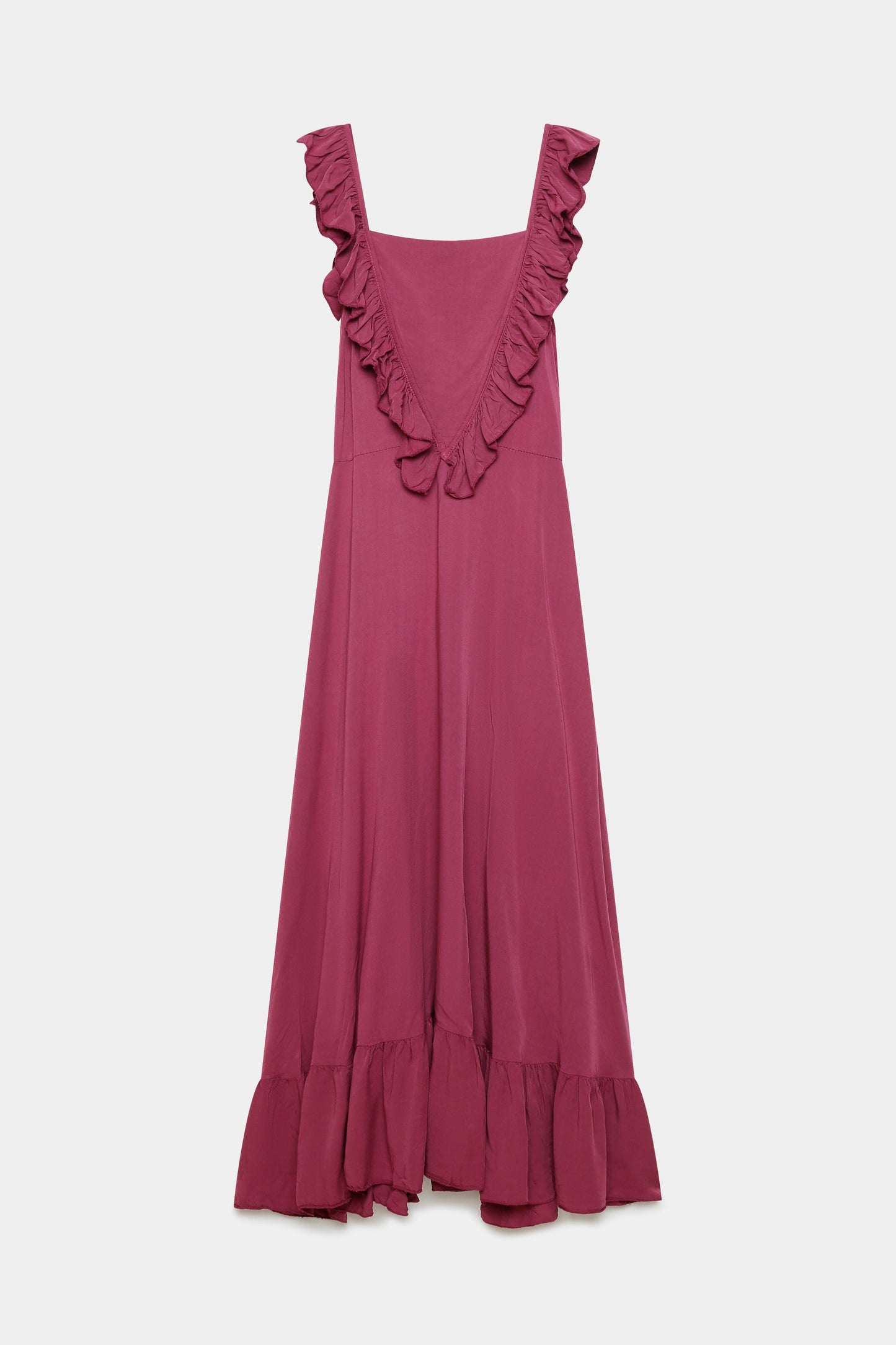 Robe longue coton volants lien cou (6)