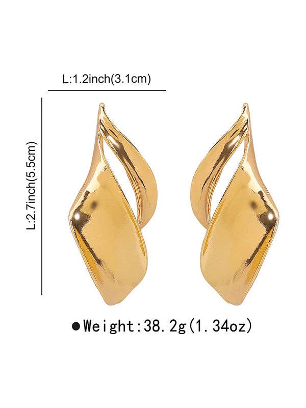 Boucles d'oreilles pendantes géométriques unies - Alliage