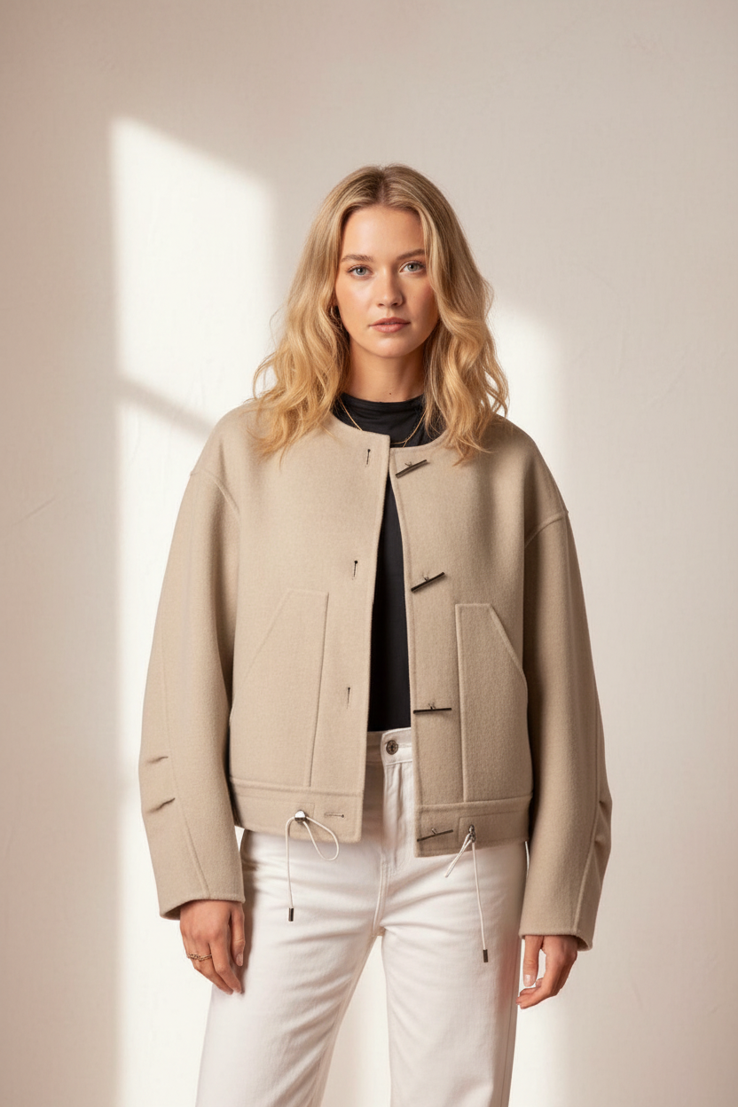 Blouson laine beige sogg - Style Sézane