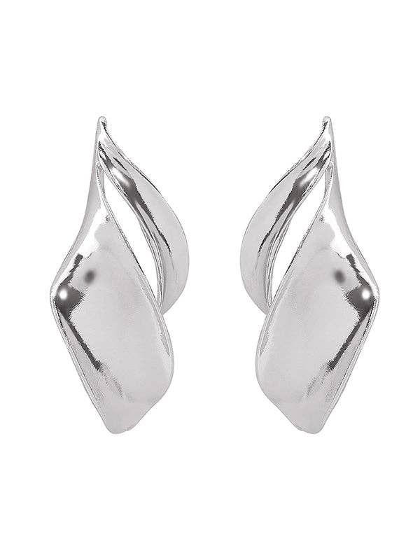 Boucles d'oreilles pendantes géométriques unies - Alliage