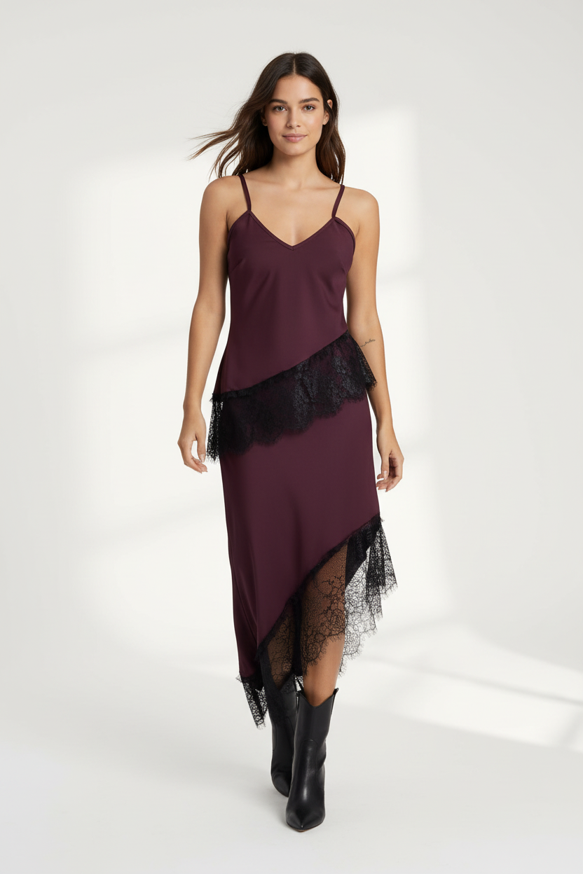 Jupe satin asymétrique - Couleur 1 - Style Sézane